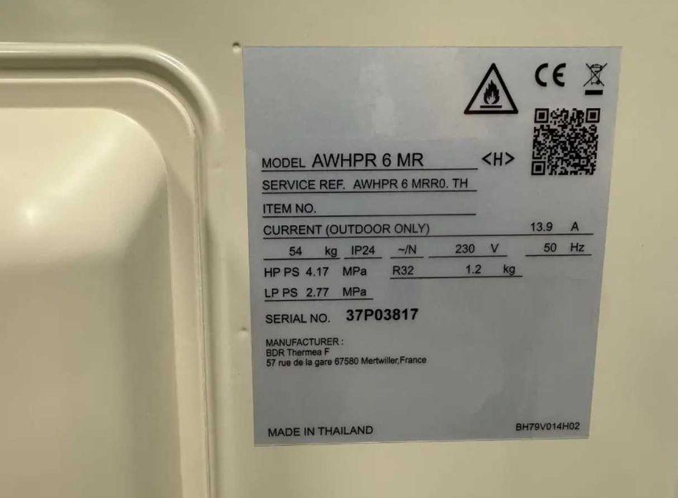 Pompa de caldura 6kW aer-apa split Remeha Mercuria Ace, R32, 230V