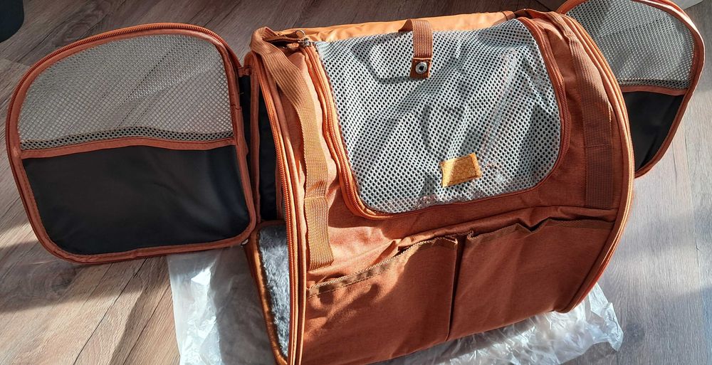 Раница за котка с разширяемо дишащо пространство/ Транспортна чанта