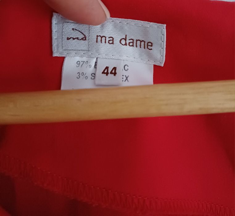 Rochie elegantă roșie Ma Dame, mărimea 44 (bumbac elastic)