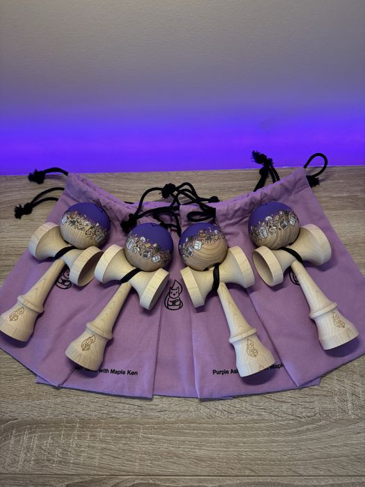 Kendama Miguel Purple Ash Tama with Maple Ken Erratic Squirrel