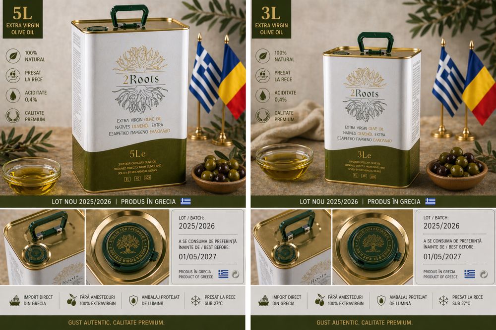 Ulei de măsline extravirgin Grecia  3L / 5L PRESAT LA RECE produs Premium, aciditate 0,4%