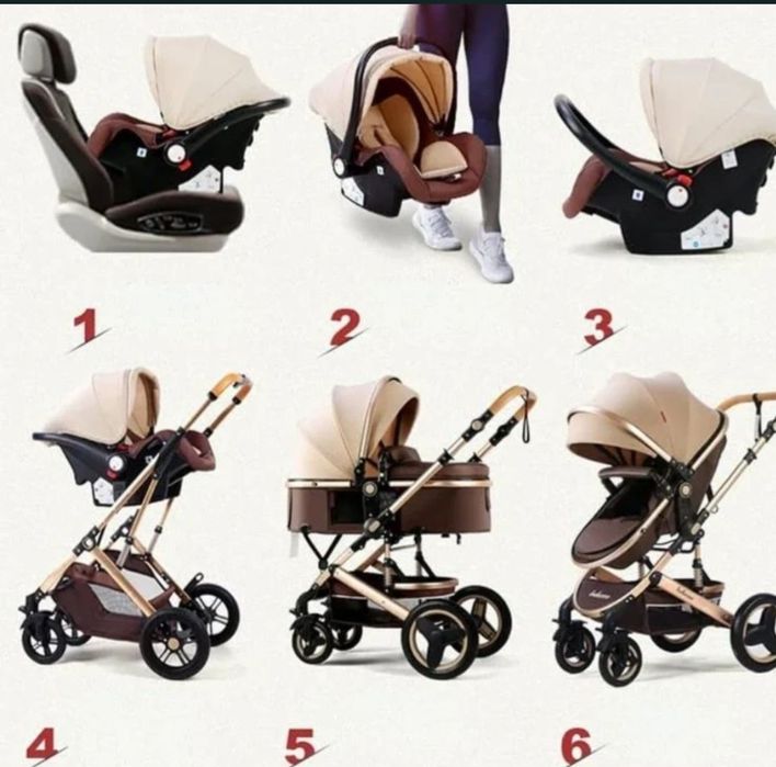 Carucior multifunctional pliabil pentru copii 3 in 1 diverse culori