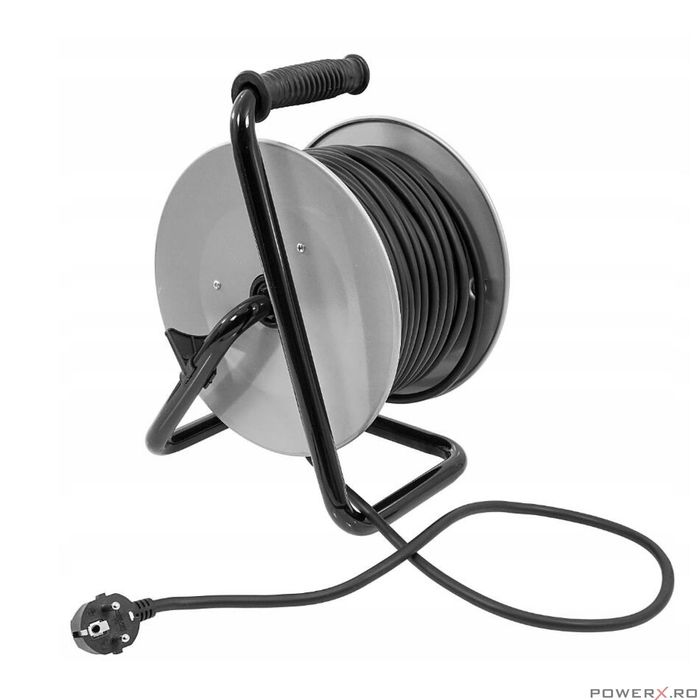 Rola prelungitor cablu cu cadru metalic, 40 metri 3 x 1,5 mm, Verke