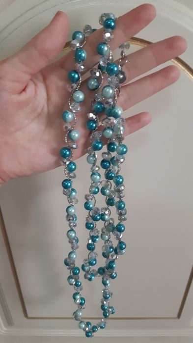 Голубое ожерелье из страз | или для по плетения на волосы| бижутерия