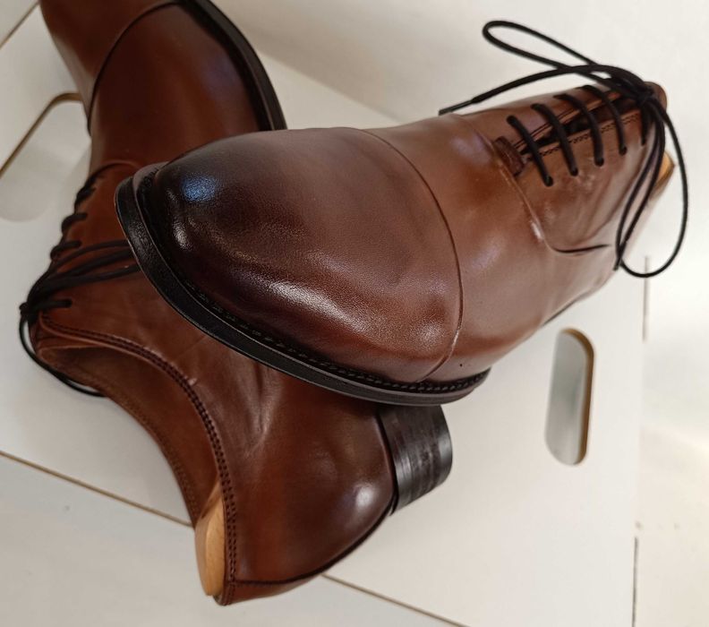 Pantofi oxford cap toe 46 46.5 de lux Cesare Conti NOI piele naturala