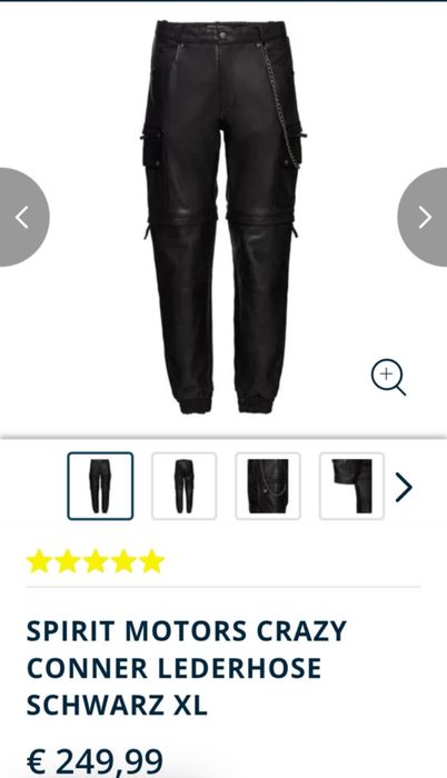 Pantaloni din piele Spirit Motors Crazy Conner, negri, mărime  XL