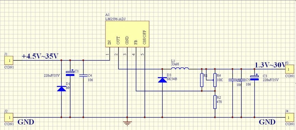 DC-DC понижаващ регулируем стабилизатор на напрежение 1.5V–35V | LM259