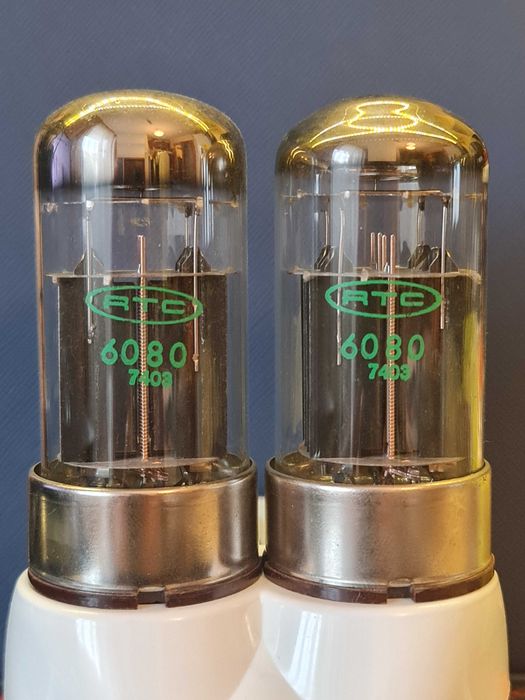 4 бр. NOS Радио Лампи RTC6080, Vacuum Tube 6080, Hi-Fi Аудио Усилвател