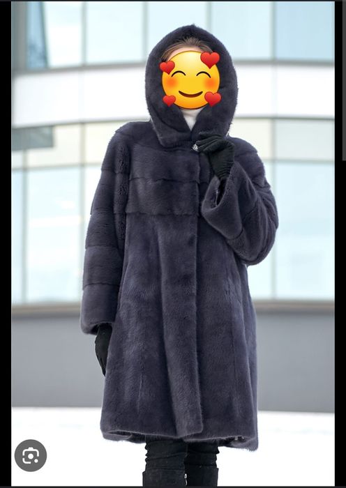 Норковая шуба с капюшоном
