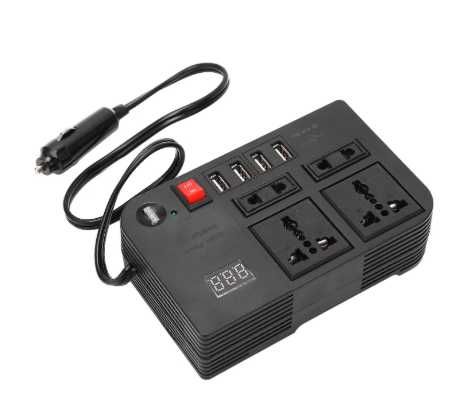 !!!БЕЗПЛАТНА ДОСТАВКА!!! Електрически инвертор  12V към AC 220V, 4 AC контакта, 4 USB порта, интелигентен вентилатор за охлаждане