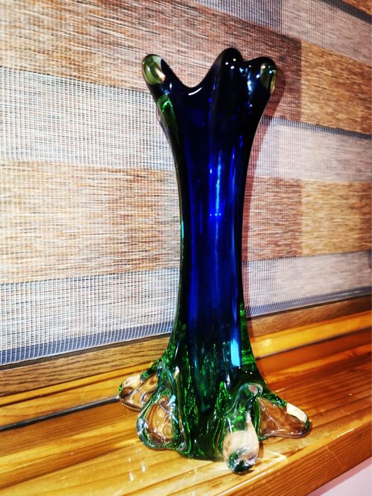 Ваза Мурано стъкло  Swung от Fratelli Toso Венецианско ръчно правено