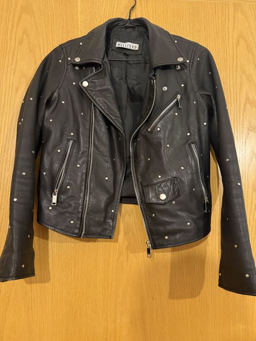 Уникално черно кожено яке, естествена кожа BLUE  WELLFORD