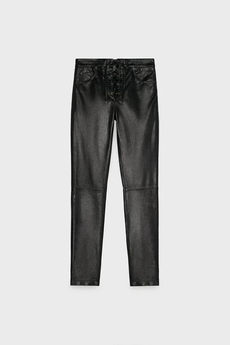 Pantaloni din piele naturala Zara × Steven Meisel  capsule collection