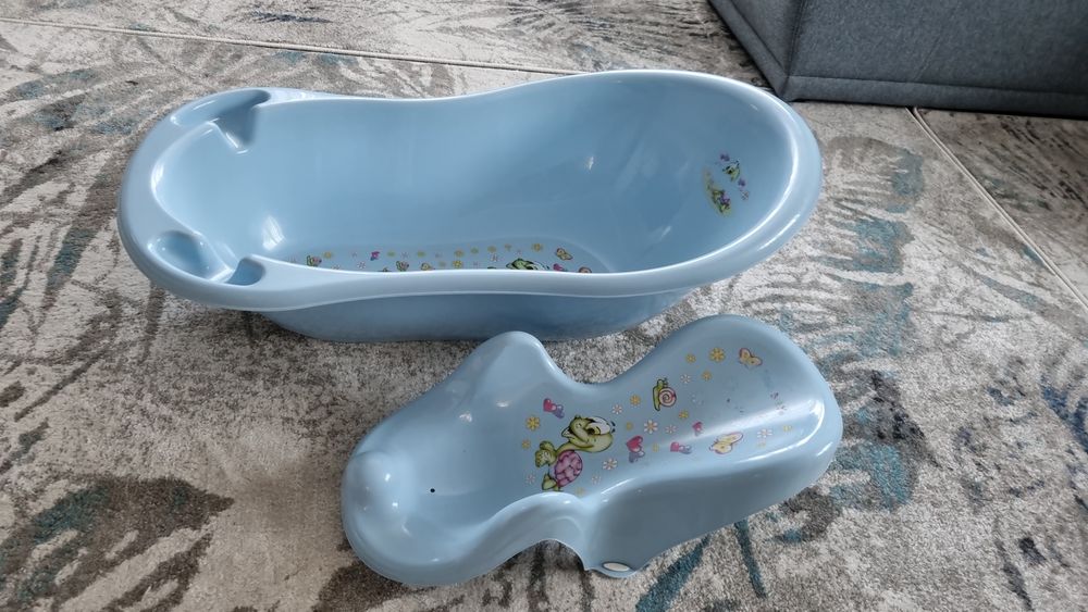 Set Cădiță bebe Tega Baby cu senzor temperatură și suport anatomic