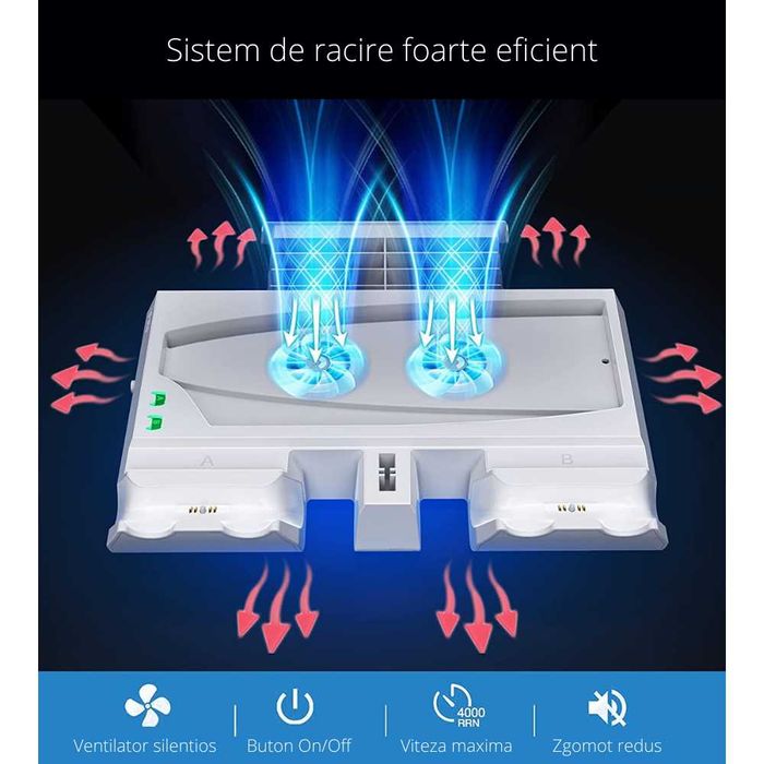 Stand racire PS5,incarcare controllere, suport casti,depozitare Cd-uri