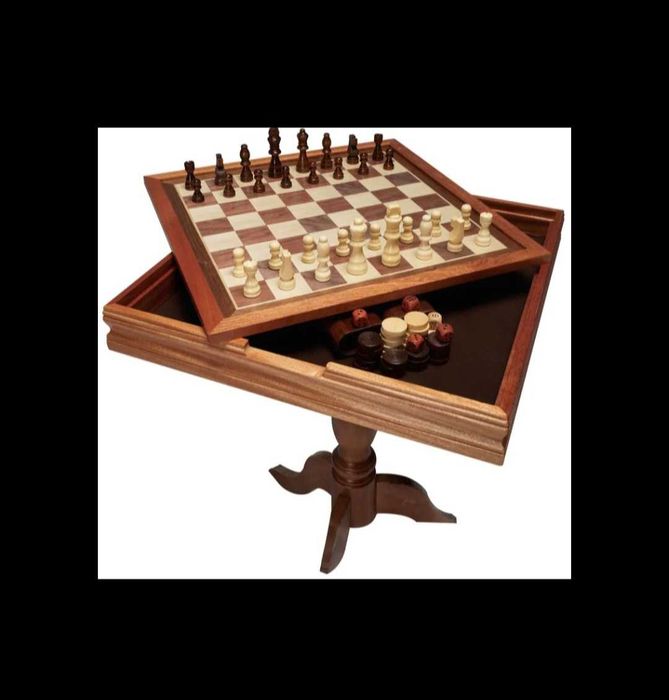 Луксозен дървен шах маса