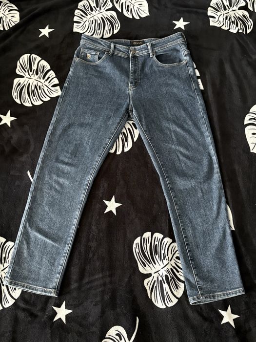 Мужские утепленные синие джинсы Dilan / Классические джинсы (L-XL)