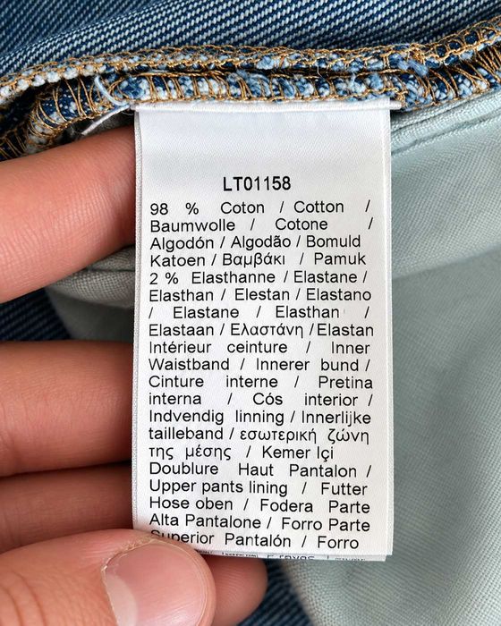 Blugi Lacoste bărbați Slim Fit, denim albastru cu monogram tonal, tiv franjurat, bumbac, mărimea M