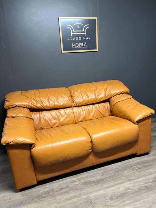 Canapea piele naturala maro 2 locuri