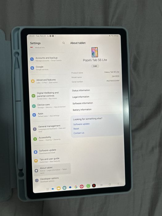 Vând tabletă Samsung Galaxy Tab S6 Lite – 64 GB, cu S Pen