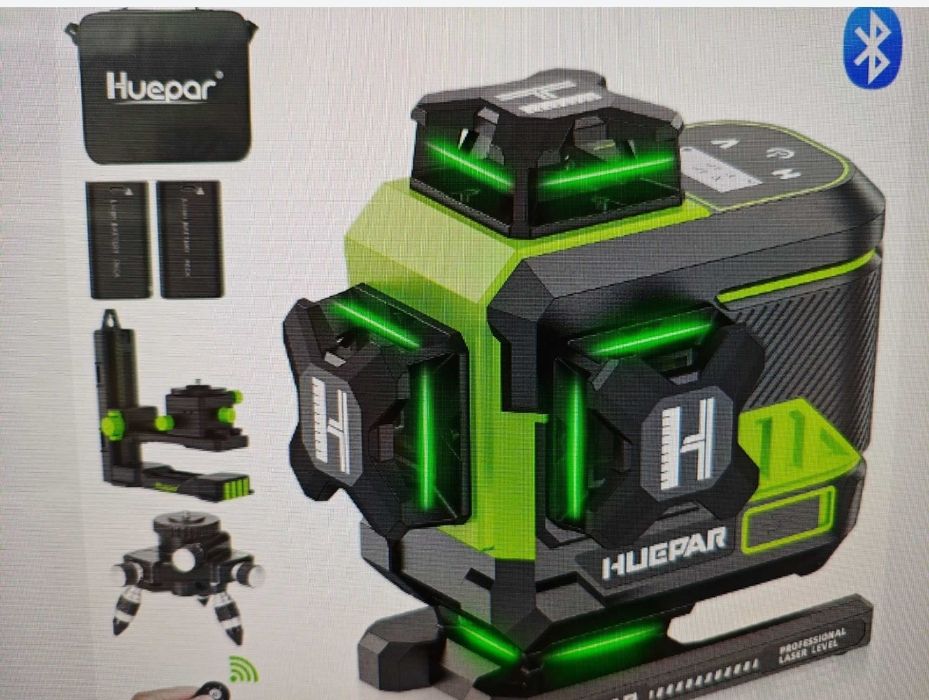 Лазерни нивелири Huepar , 4D, 16 линии с LCD  Оригинални!