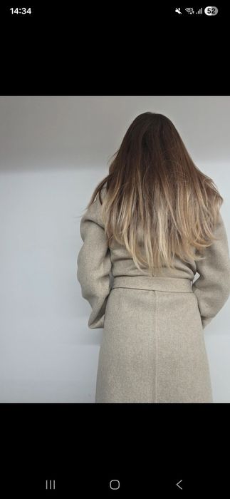 Palton calduros alpaca blana naturala