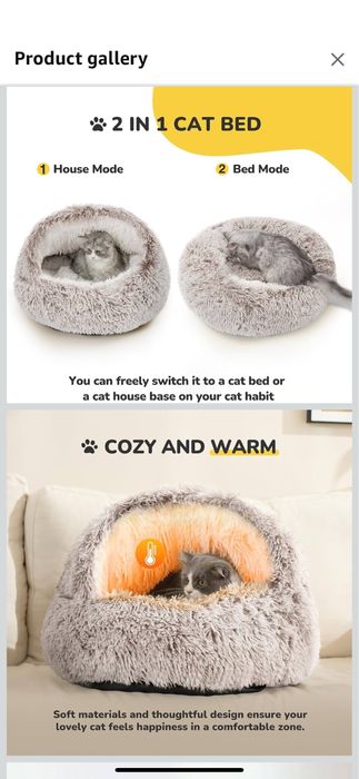 Patuț 2 în 1 pentru pisici/caței