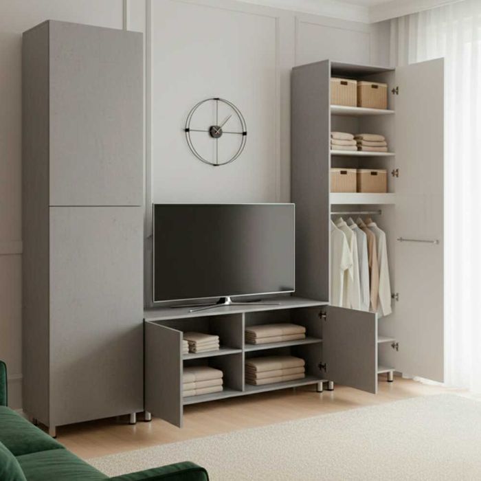 Акция! ШКАФ ЛОФТ / SHKAF LOFT / Серый шкаф / Kiyim shkafi / Стенка /