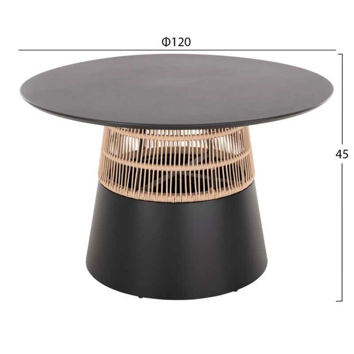 Кръгла маса, HM6106.04, Шампанско, Бежов, Антрацит, Въже, 120х75см.