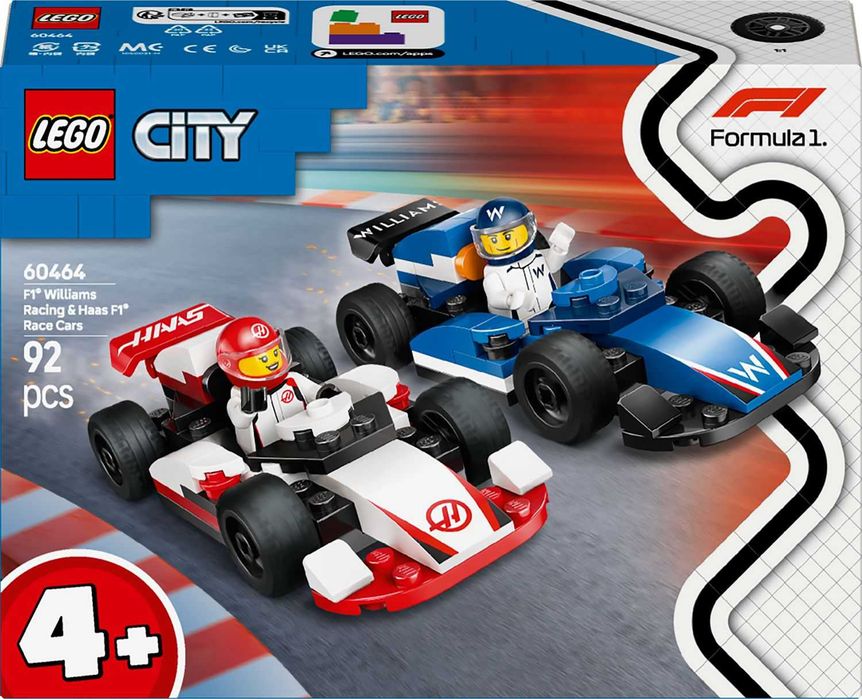 LEGO City Formula 1 60464 Състезателни коли F1 Williams Racing и Haas F1