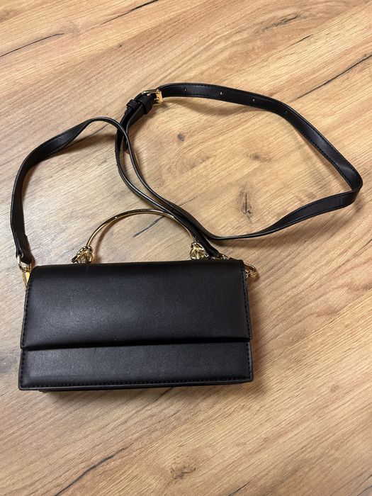 Сумка черная экокожа, вечерняя