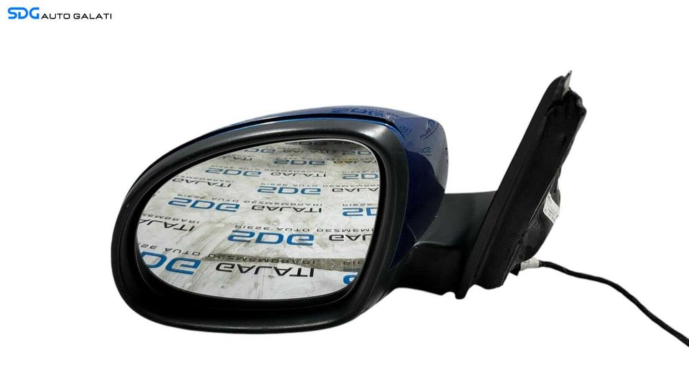 Oglinda Stanga Electrica Volkswagen Tiguan ST 2009 - 2013 (Plastic Fisurat) Culoare Albastră Cod 5N2 857 501 R [L5698]