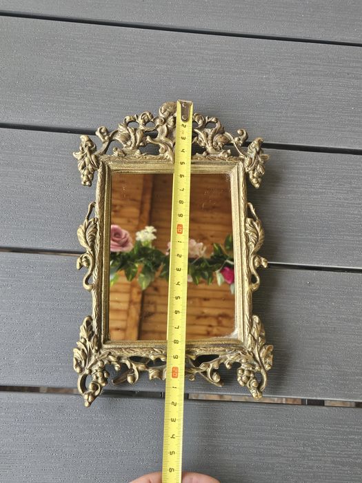 Oglinda veche de masa bronz masiv