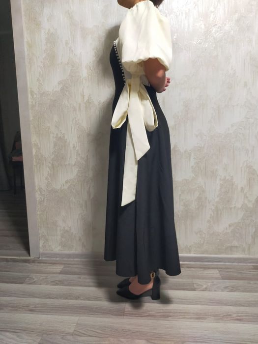 Продам вечернее черно-белое платье