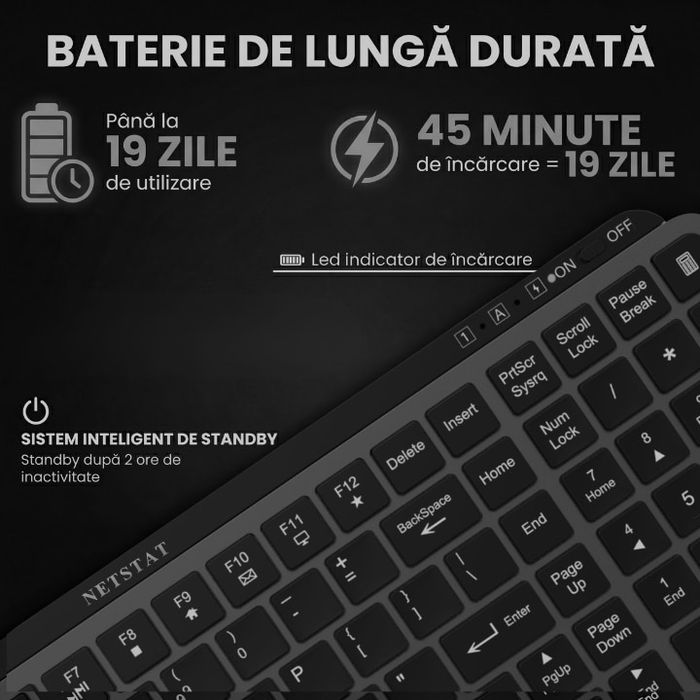 Vand tastatura fara fir NETSTAT-ONE