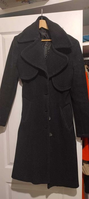 Palton negru de lână