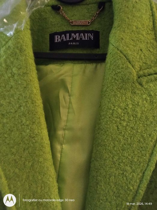 Palton verde  butoni aurii, din lana, nou, fara etichetă mărimea S,
