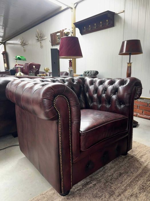 Chesterfield -Класическа кожена гарнитура