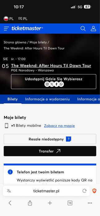 The Weeknd bilet concert Varsovia 5 august 2026