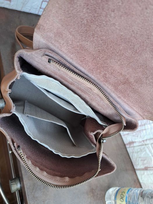 дамска раница малка кожена чанта-естествена кожа