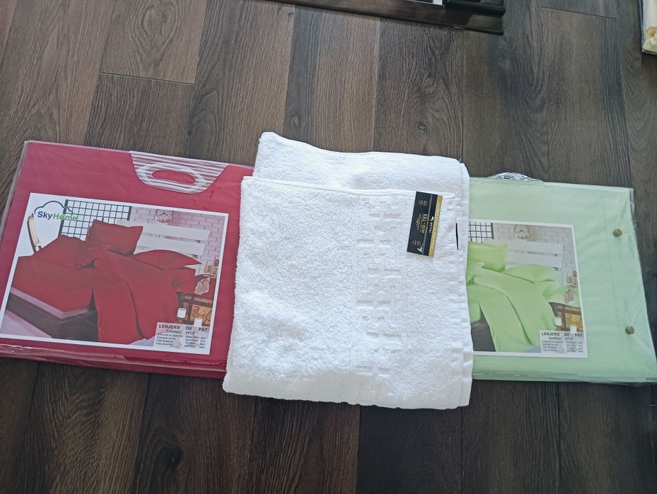 Lenjerie Damasc  6 piese cu multe cadouri la o comanda dată