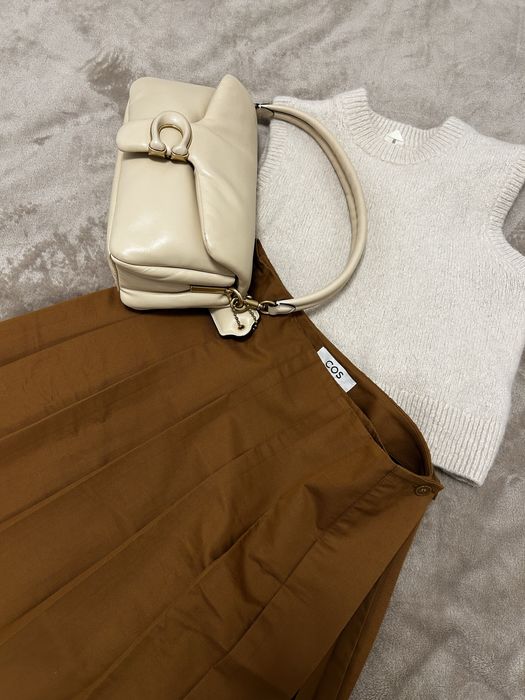 COS fusta maro plisata ajustabila in talie