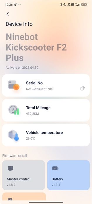 Vând trotineta ninebot F2 PLUS,garanție valabila