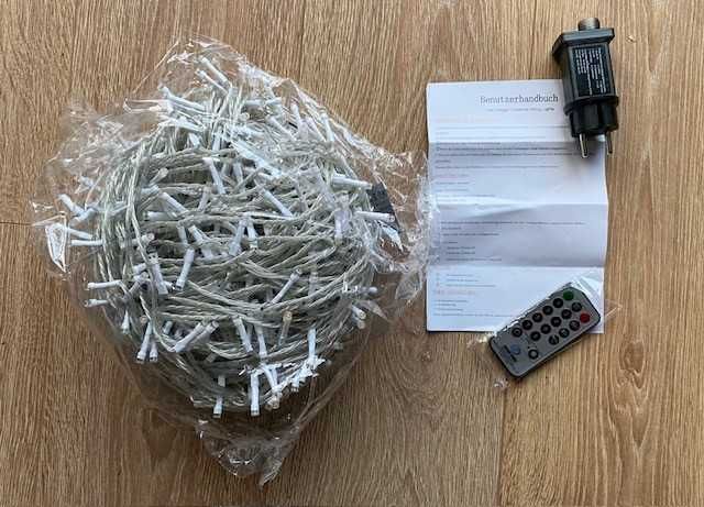 Instalație Ollny 1000 LED 100 m, telecomandă, timer, IP44 – nouă