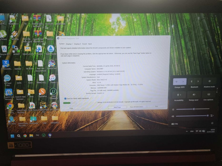Laptop acer nitro gaming amd ryzen