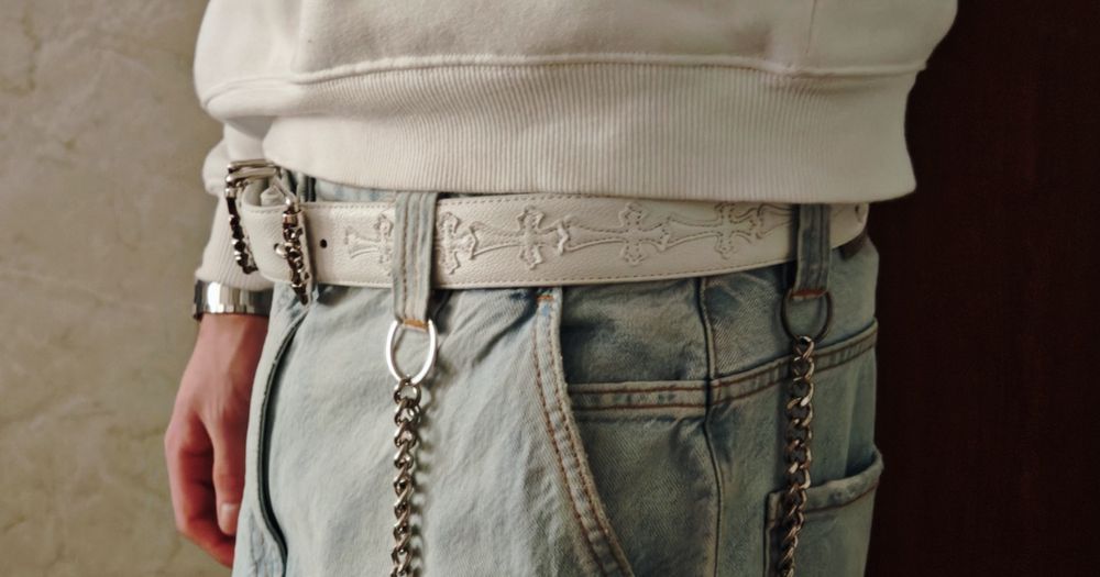 Chrome Hearts бял колан