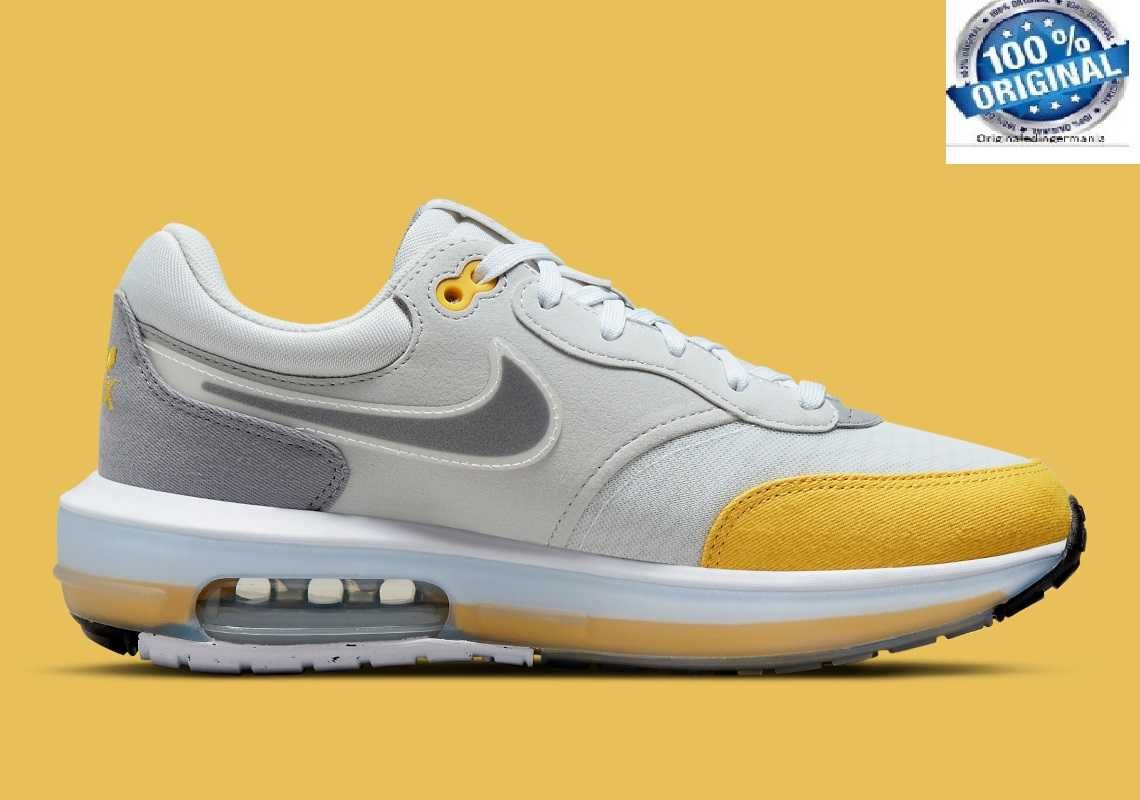 Nike air max 1 white hot sale blue yellow