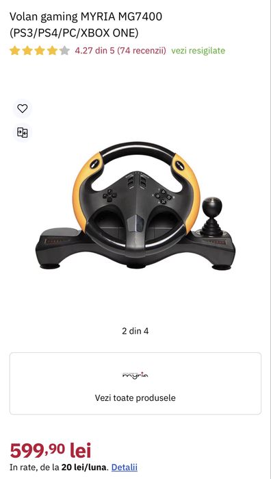 vand volan gaming Myria MG7400