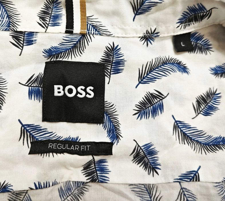 HUGO BOSS Оригинална мъжка риза с къс ръкав размер L