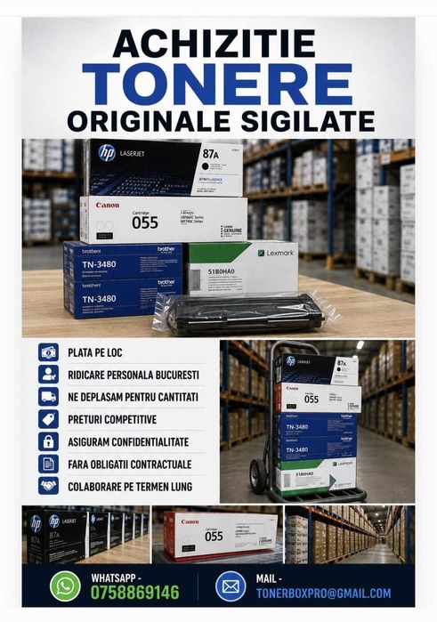 Tonere pentru imprimante originale nefolosite